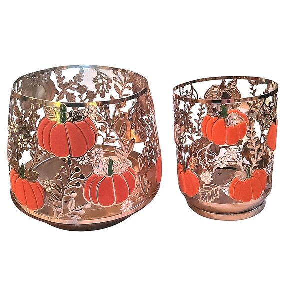 Bath and Body Works Pumpkin Swirls 3 Wick Candle Holder - Picture 1 of 7
